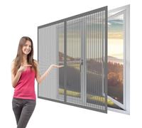 Mosquitera Magnetica Ventana 165 x 95 cm Imanes Se Cierran Automáticamente Mosquitera Ventana Fácil Instalación Adhesiva para Exterior Jardín Balcón Salón Casa Tienda, Gris