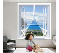 Mosquitera Magnetica Ventana 200 x 200 cm Imanes Se Cierran Automáticamente Mosquiteras Magnética Anti Insectos Cierre Lavables para Balcón Corredera Terraza, Blanco