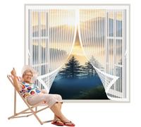 Mosquitera Magnetica Ventana 200 x 210 cm Protección Contra Insectos, Malla Fina, Mantiene El Aire Fresco, Cortina Anti-Mosquitos para Puerta de Balcón, Puerta de Patio, Blanco
