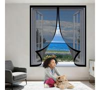 Mosquitera Magnetica Ventana 50 x 120 cm Imanes Se Cierran Automáticamente Mosquiteras Magnética Anti Insectos Cierre Lavables para Balcón Corredera Terraza, Negro