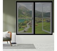 Mosquitera Magnetica Ventana 50 x 75 cm Imanes Se Cierran Automáticamente Mosquiteras Ventanas Magnética Fácil Instalación Adhesiva Adecuada para Decoración Del Hogar, Negro