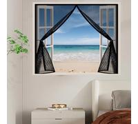 Mosquitera Magnetica Ventana 60 x 120 cm Protección Contra Insectos, Malla Fina, Mantiene El Aire Fresco, Mosquitera Magnética para Puerta Corredera, Puerta de Salón, Negro