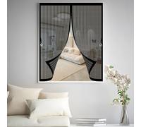 Mosquitera Magnetica Ventana 61 x 123 cm Cierre Automático, sin Taladrar, Antimosquitos, Fácil Instalación, Mosquitera Ventana para Puerta Corredera, Puerta de Salón, Negro