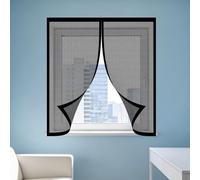 Mosquitera Magnetica Ventana 65 x 185 cm Imanes Se Cierran Automáticamente Mosquiteras Fácil Instalación Adhesiva para Balcón Corredera Terraza, Negro