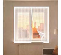 Mosquitera Magnetica Ventana 65 x 185 cm Protección Contra Mosquitos y Moscas Ajustable Mosquitera Ventana Magnetica Lavables para Todas Las Ventanas, Blanco