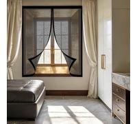 Mosquitera Magnetica Ventana 65 x 75 cm Protección Contra Mosquitos y Moscas Mosquitera sin Taladrar Fácil de Limpiar para Exterior Jardín Balcón Salón Casa Tienda, Negro