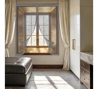 Mosquitera Magnetica Ventana 65 x 75 cm Protección Contra Mosquitos y Moscas Mosquitera sin Taladrar Fácil de Limpiar para Exterior Jardín Balcón Salón Casa Tienda, Gris