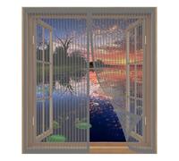 Mosquitera Magnetica Ventana 75 x 110 cm Fácil Instalación sin Taladrar, Fácil de Limpiar Mosquitera Cortina Puerta Magnetica para Todas Las Ventanas, Gris