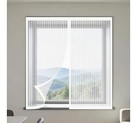 Mosquitera Magnetica Ventana 75 x 115 cm sin Taladrar Ni Atornillar Mosquitera Ventanas Adhesiva Lavables para Balcón Corredera Terraza, Blanco