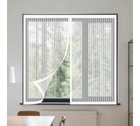 Mosquitera Magnetica Ventana 75 x 135 cm sin Taladrar Ni Atornillar Mosquitera Ventana Mosquiteras Lavables para Ventanasde Balcón, Ventanasde Patio, Sala, Blanco