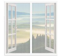Mosquitera Magnetica Ventana 75 x 145 cm Imanes Se Cierran Automáticamente Mosquitera sin Taladrar Fácil Instalación Adhesiva Adecuada para Decoración Del Hogar, Blanco