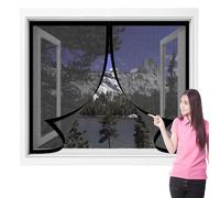 Mosquitera Magnetica Ventana 80 x 160 cm sin Taladrar Ni Atornillar Mosquitera sin Taladrar Fácil Instalación Adhesiva para Todas Las Ventanas, Negro