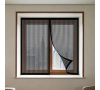 Mosquitera Magnetica Ventana 80 x 160 cm sin Taladrar Ni Atornillar Ventana Contra Insectos y Moscas Fácil Instalación, Sin Taladrar Ni Atornillar para Todas Las Ventanas, Negro