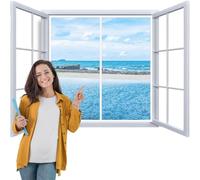 Mosquitera Magnetica Ventana 80x60cm Mosquitera Magnético para Puertas Ventanas Puertas Cortina Cortina Cierre Magnético Automático Que Montaje Fácil Blanco