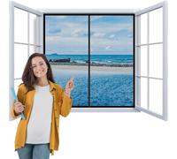Mosquitera Magnetica Ventana 80x60cm Mosquitera para Puerta Ventana Cortina Mosquiteras Magnética Instalación sin Taladrar Disfrute del Buen Verano en Familia Negro