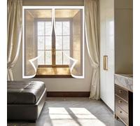 Mosquitera Magnetica Ventana 90 x 115 cm Protección Contra Mosquitos y Moscas Mosquitera sin Taladrar Fácil de Limpiar para Exterior Jardín Balcón Salón Casa Tienda, Blanco
