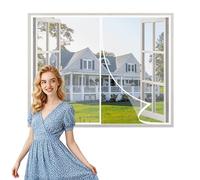 Mosquitera Magnetica Ventana 90x165cm Cortina Mosquitera con Imanes Potentes Cortina Hecha de Malla Se Puede Usar Para Puerta del Balcón Puerta Patio Corredera Blanco