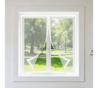 Mosquitera Magnetica Ventana 95 x 165 cm Imanes Se Cierran Automáticamente Mosquiteras Fácil de Ensamblar Autoadhesivo para Ventanasde Balcón, Ventanasde Patio, Sala, Blanco