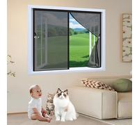 Mosquitera Magnetica Ventana 96 x 123 cm Mosquiteras de Ventanas Protección Contra Mosquitos y Moscas Fácil de Limpiar sin Taladrar Ni Atornillar, Negro