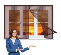 Mosquitera Magnética Ventana Cortina 85 x 190 cm marco magnético para mosquitera Protección Contra Mosquitos y Moscas para Todas Las Ventanas Interiores y Exteriores, Marrón