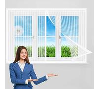 Mosquitera Magnética Ventana Cortina 95 x 115 cm Mosquitera Autoadhesiva Protección Contra Mosquitos y Moscas para Ventanas Balcón Patio, Blanco
