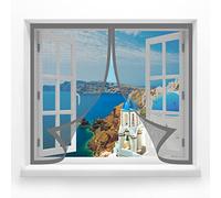 mosquitera mosquitera para ventanas 120 x 125 cm Mosquitera Ventana Magnetica Mantiene el Aire Fresco para Todas Las Ventanas Interiores y Exteriores, Gris