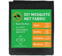 Mosquitera negra DIY | Paquete de 2 redes de 3 x 3 m | Protector contra insectos para jard n, patio, exterior y ventanas | Varios tama os en negr
