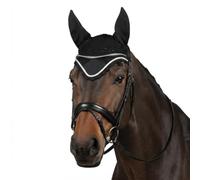 Mosquitera para caballo, elegante cascabel para montar a caballo, transpirable, protección contra moscas para pony, mazorca, sangre fría (negro, sangre fría)