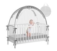 Mosquitera para Cama Infantil, Tienda de Campaña para Cuna de 70 x 130 x 140 cm Tienda de Campaña Plegable Gris para Bebé con Bolsa de Almacenamiento Mosquitera Emergente con Doble Cremallera