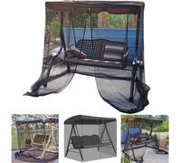 Mosquitera para Columpio para Terraza, Columpio para Patio Jardín, Malla con Apertura Cremallera Carpa Impermeable Techo for Hamaca for Columpio Dos Personas for Tres Personas (185 * 125 * 205CM)