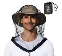 Mosquitera para la Cabeza | Grande y Largo con Agujeros Finos Transpirables sobre Sombrero - Capucha de Malla Protectora contra Moscas - Para pesca, camping, senderismo, actividades al aire libre y mo