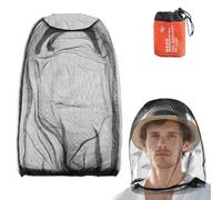 Mosquitera para la Cabeza, mosquitera, Equipo de protección contra Moscas e Insectos para Camping, Senderismo, Pesca, jardinería, Safari. Se Adapta a Cualquier Sombrero para Hombre y Mujer (Negro)
