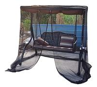Mosquitera para patio, Patio Swing Mosquito Net, Pantalla de malla al aire libre con apertura de cremallera y tienda impermeable de techo, Negro Porche Swing 2 3 Seater Mosquito Net,Negro,1.25x1.55m