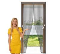 Mosquitera para Puerta 100 x 184 cm Imanes para Un Autocierre Mosquitero Magnético Puerta Resistente para Balcón Corredera de Patio, Gris