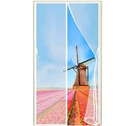 Mosquitera para puerta, 100x185cm imanes extrafuertes, Protección contra insectos para puerta de balcón, Mosquitera para puerta de terraza, Blanco, 663 Tamaños