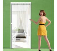 Mosquitera para Puerta 101 x 204 cm Varios Tallas Cortina Mosquitera Puerta Exterior Resistente para Balcón Corredera de Patio, Blanco