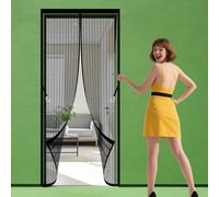 Mosquitera para Puerta 101 x 220 cm Varios Tallas Cortina Mosquitera Puerta Exterior Resistente para Balcón Corredera de Patio, Negro