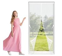 Mosquitera para Puerta 101 x 266 cm Se Cierra Automáticamente sin Taladrar Cortina Magnética Proteja a su Familia de Los Mosquitos para Balcón Puerta Corredera de Patio, Blanco