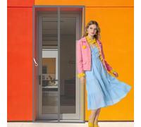 Mosquitera para Puerta 104 x 241 cm Imanes para Un Autocierre Fly Curtains for Door Resistente a La Rotura, Resistente para Todos Los Tamaños de Puertas, Gris