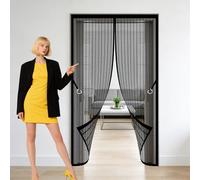 Mosquitera para Puerta 110 x 210 cm Cierre Magnético de Arriba a Abajo Mosquitero Magnético Puerta Resistente a La Rotura para Balcón Corredera de Patio, Negro