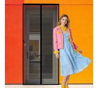 Mosquitera para Puerta 119 x 245 cm Imanes para Un Autocierre Fly Curtains for Door Resistente a La Rotura, Resistente para Todos Los Tamaños de Puertas, Negro