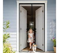 Mosquitera para Puerta 120 x 170 cm Cierre Automático Cortina Mosquitera Puerta Exterior Fácil Instalación sin Taladrar para Balcón Salón Dormitorio de Patio, Negro