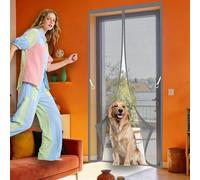 Mosquitera para Puerta 121 x 263 cm Varios Tallas Cortina Mosquitera Magnética No Requiere Herramientas, Fácil de Instalar para Puertas de Salón Balcón Corredor, Gris