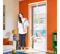 Mosquitera para Puerta 121 x 264 cm Varios Tallas Mosquitera Cortina Puerta Magnetica Transpirables, Antimosquitos para Exterior de Balcón Patio, Blanco