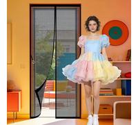 Mosquitera para Puerta 125 x 261 cm Varios Tallas Puerta de Malla Magnética Mantiene El Aire Fresco Dentro y Los Bichos Fuera para Exterior de Balcón Patio, Negro