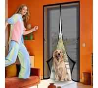 Mosquitera para Puerta 127 x 259 cm Varios Tallas Cortina Mosquitera Magnética No Requiere Herramientas, Fácil de Instalar para Puertas de Salón Balcón Corredor, Negro