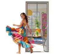 Mosquitera para Puerta 128 x 246 cm Magnético Automático Mosquitera Puerta Magnetica Proteja a su Familia de Los Mosquitos para Todos Los Tamaños de Puertas, Gris