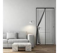 Mosquitera para Puerta 130 x 170 cm Cierre Automático Mosquitera Cortina Puerta Magnetica Fácil Instalación sin Taladrar para Balcón Salón Dormitorio de Patio, Negro