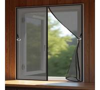 Mosquitera para Puerta 130 x 170 cm Cortina Mosquitera Puerta Exterior Mantiene El Aire Fresco Dentro y Los Bichos Fuera Fácil Instalación sin Taladrar, Negro