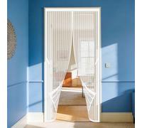 Mosquitera para Puerta 131 x 257 cm Magnético Automático Mosquitera Magnetica Puerta Fácil Instalación sin Taladrar para Puertas de Patio y Balconeras, Blanco
